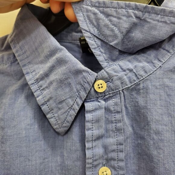 Warner Bros. Studio Store Men's Vintage Chambray Embroidered Bugs Bunny Shirt XL - Picture 4 of 8